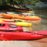 Kayaks ready to explore the Patuxent River shoreline along Greenwell State Park
